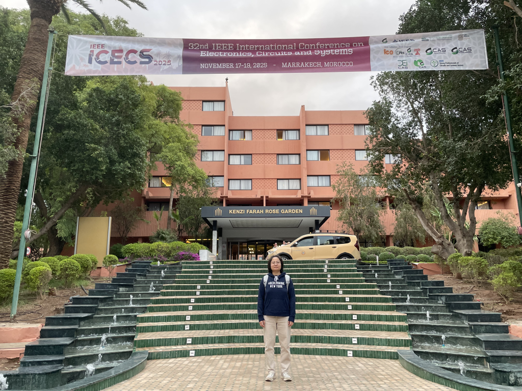 Learning to sense PhD student Qiushuang Zhang at ICECS 2025 in Marakesh [Photo: private]