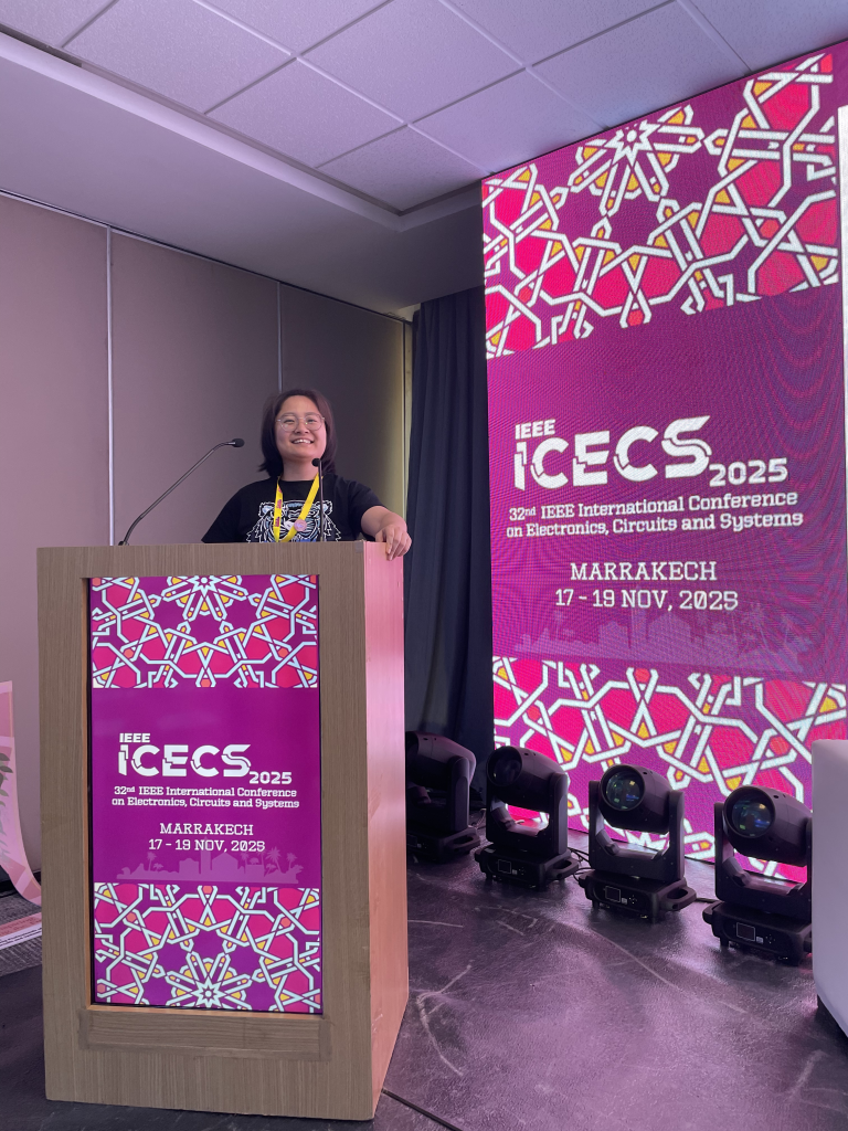 Learning to sense PhD student Qiushuang Zhang at ICECS 2025 in Marakesh [Photo: private]